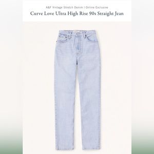 Abercrombie ultra high rise curve love straight jeans light wash